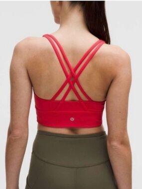 Lululemon Energy Longline Strappy Sports Bra Red Glow 10 NWT
